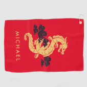 Chinesischer Neujahrsdrache 2024 Personalisiert Golfhandtuch (Horizontal)