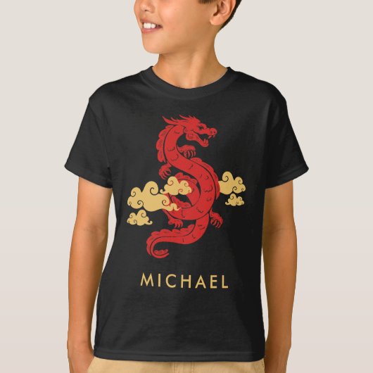 Chinesischer Neujahrsdrache 2024 Personalisiert T-Shirt (Vorderseite)