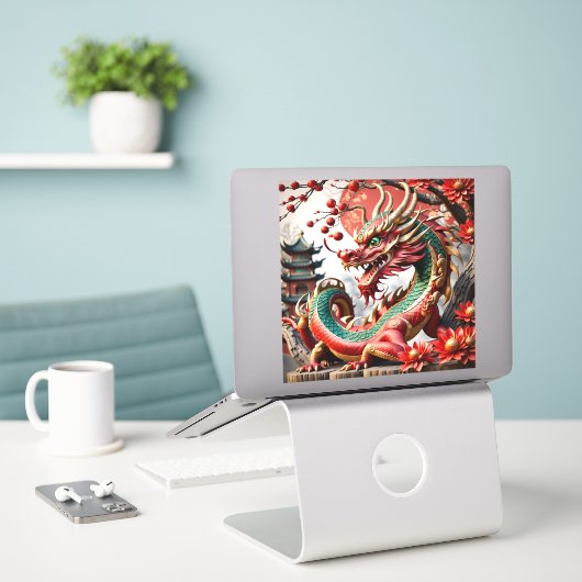 Chinesischer Neujahrsdrache 2024 VST02 Aufkleber (Laptop auf Schreibtisch)