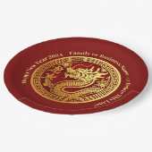 Chinesischer Neujahrsdrache 20xx Name hinzufügen Pappteller (Schrägansicht)