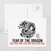 Chinesischer Neujahrsdrache Feiertagspostkarte (Vorne/Hinten)