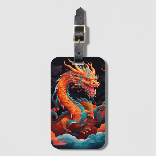 Chinesischer Neujahrsdrache Gepäckanhänger (Vorderseite Vertikal)
