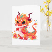 Chinesischer Neujahrsdrache Karte (Gelbe Blume)