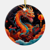 Chinesischer Neujahrsdrache Keramik Ornament (Vorne)