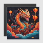 Chinesischer Neujahrsdrache Magnetkarte (Vorne/Hinten)