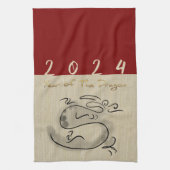 Chinesischer Neujahrsdrache Originalgemälde Zodiac Geschirrtuch (Vertikal)