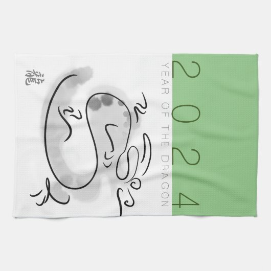 Chinesischer Neujahrsdrache Originalmalerei KT2 Geschirrtuch (Horizontal)