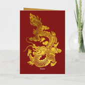 Chinesischer Neujahrsdrache Papercut GC 2024 Feiertagskarte (Rückseite)
