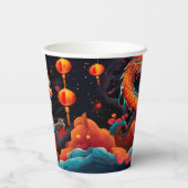 Chinesischer Neujahrsdrache Pappbecher (Rückseite)