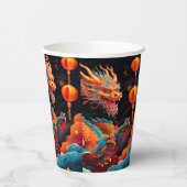 Chinesischer Neujahrsdrache Pappbecher (Links)