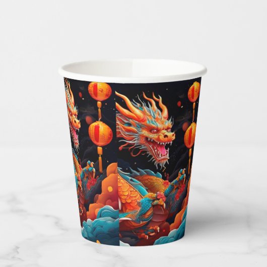 Chinesischer Neujahrsdrache Pappbecher (Links)