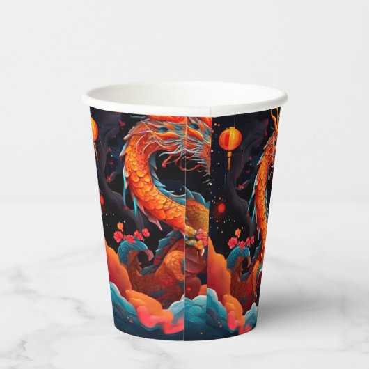 Chinesischer Neujahrsdrache Pappbecher (Rechts)
