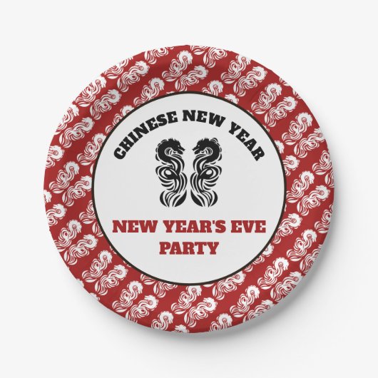 Chinesischer Neujahrsdrache Pappteller (Vorderseite)