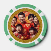 Chinesischer Neujahrsdrache personalisiertes Foto  Pokerchips (Rückseite)