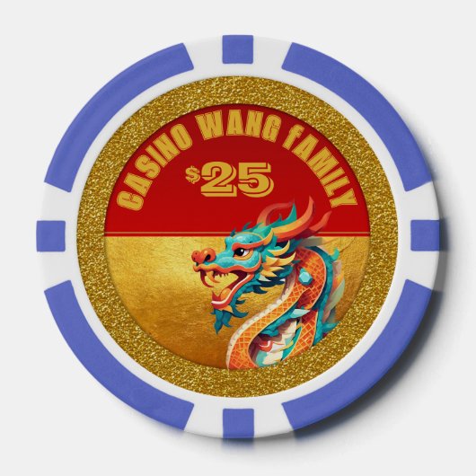 Chinesischer Neujahrsdrache personalisiertes Foto Pokerchips (Vorderseite)