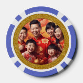 Chinesischer Neujahrsdrache personalisiertes Foto Pokerchips (Rückseite)