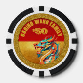 Chinesischer Neujahrsdrache personalisiertes Foto Pokerchips (Vorderseite)