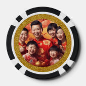 Chinesischer Neujahrsdrache personalisiertes Foto Pokerchips (Rückseite)