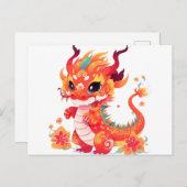 Chinesischer Neujahrsdrache Postkarte (Vorne/Hinten)