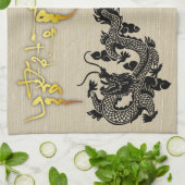 Chinesischer Neujahrsdrache Schwarzes Papier gesch Geschirrtuch (Gefaltet)