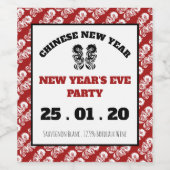 Chinesischer Neujahrsdrache Weinetikett (Einzelnes Label)