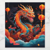Chinesischer Neujahrsdrache Weinetikett (Einzelnes Label)