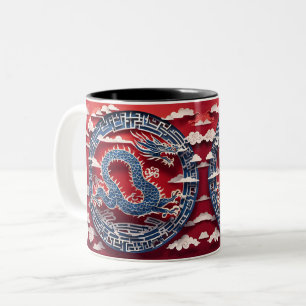 Chinesischer Neujahrsdrachenschnitt 2024 2TMug Zweifarbige Tasse