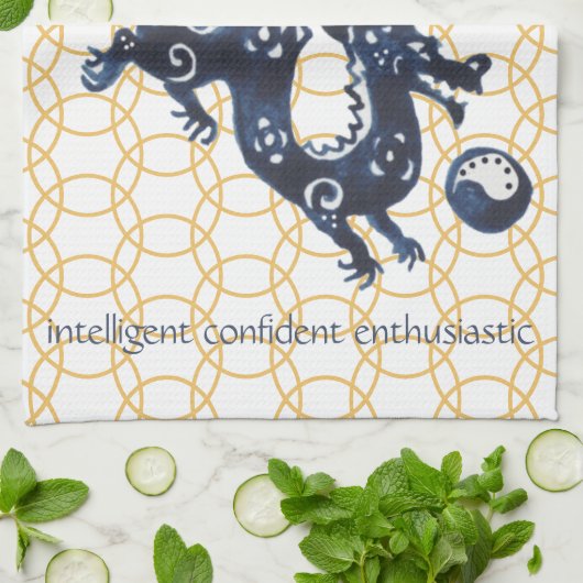 Chinesischer Neujahrsdragon Zodiac Tierminimum Geschirrtuch (Gefaltet)