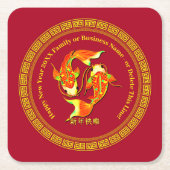 Chinesischer Neujahrsfisch 20xx Name Koi Carp Fisc Rechteckiger Pappuntersetzer (Vorderseite)