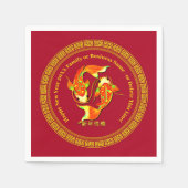 Chinesischer Neujahrsfisch 20xx Name Koi Carp Fisc Serviette (Vorderseite)