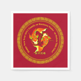 Chinesischer Neujahrsfisch 20xx Name Koi Carp Fisc Serviette