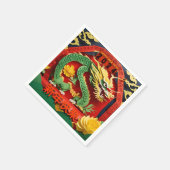 Chinesischer Neujahrsgrüner Drache 2024 Origami PP Serviette (Ecke)