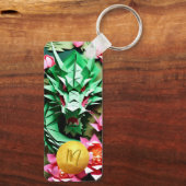 Chinesischer Neujahrsgrüner Drache Origami Monogra Schlüsselanhänger (Rückseite)
