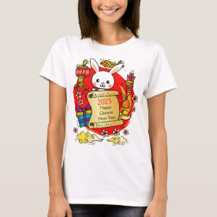 Chinesischer Neujahrshändler-Cartoon-T - Shirt