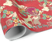 chinesischer Neujahrshund Geschenkpapier (Rolleneckpunkt)