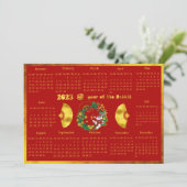 Chinesischer Neujahrskalender 2023 Einladung (Stehend Vorderseite)