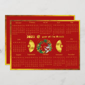 Chinesischer Neujahrskalender 2023 Einladung (Vorne/Hinten)