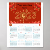 Chinesischer Neujahrskalender 2023 Poster (Vorne)