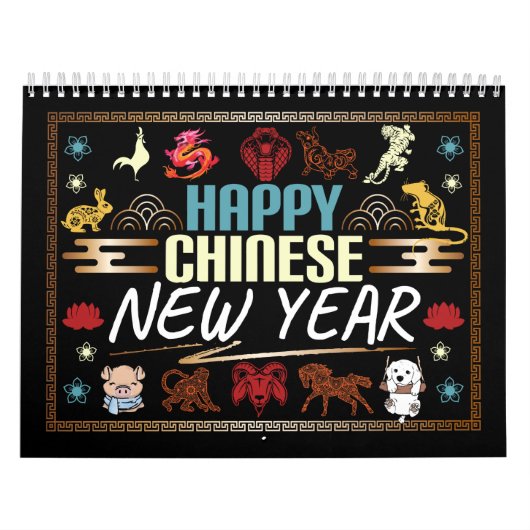 Chinesischer Neujahrskalender 2024 - Tierart Zodia Kalender (Titelbild)
