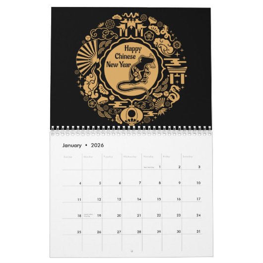 Chinesischer Neujahrskalender 2024 - Tierart Zodia Kalender (Jan 2026)