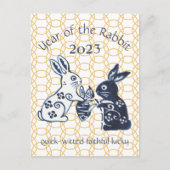 Chinesischer Neujahrskollbit Zodiac Animal Minimal Feiertagspostkarte (Vorderseite)