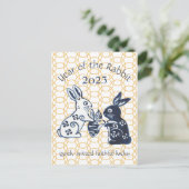 Chinesischer Neujahrskollbit Zodiac Animal Minimal Feiertagspostkarte (Stehend Vorderseite)