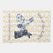 Chinesischer Neujahrskollinett Zodiac Animal Minim Geschirrtuch (Horizontal)