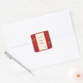 Chinesischer Neujahrsrahmen in goldfarbenem Rot Quadratischer Aufkleber (Umschlag)