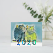 Chinesischer Neujahrsrat 2020 Postkarte (Stehend Vorderseite)