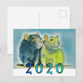 Chinesischer Neujahrsrat 2020 Postkarte (Vorne/Hinten)