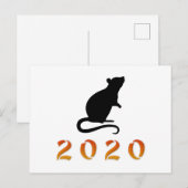 Chinesischer Neujahrsrat 2020 Postkarte (Vorne/Hinten)