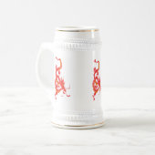 Chinesischer Neujahrsroter Drache Bierglas (Vorderseite Links)