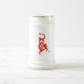 Chinesischer Neujahrsroter Drache Bierglas (Mittel)