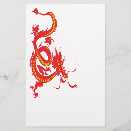 Chinesischer Neujahrsroter Drache Briefpapier (Vorderseite)